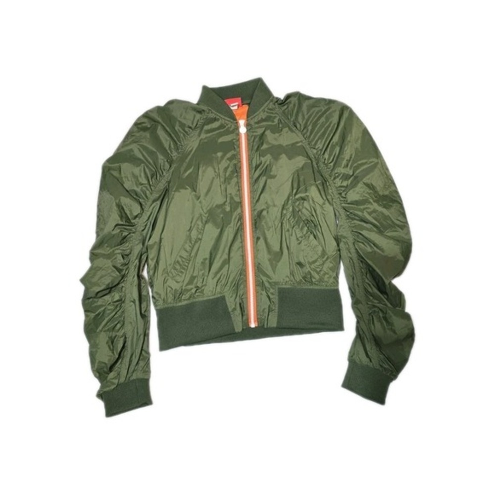 Hunter for Target Ruched Sleeve Windbreaker Bomber Jacket Olive Green Size XS
